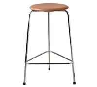 Fritz Hansen Tabouret haut en cuir Dot Walnut