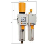 FRL G3/8'' 1800l/min 0.5-9.0bar/7-130psi Semi-Auto Plastique à Double Paroi EMC 3A