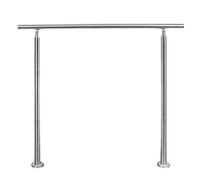 Froadp 100cm Garde-corps Rampe d’escalier en Acier, Escaliers Rambarde de Main avec 2 Poteaux et 0 Tringles, Main Courante avec Chevilles en Métal pour Balcon Parapet Patio Maison(Argent)