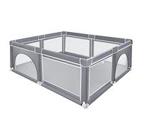 Froadp 200x180x68cm Clôture de Jeu pour Enfants, Parc pour Bébé avec Base Antidérapante et Filet Respirant, Centre D'activités en Tissu Oxford Imperméable, Grand Aire de Jeux de Sécurité (Gris)