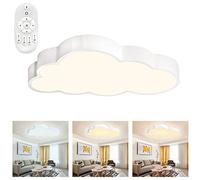 Froadp 48W Nuages Forme Plafonnier LED Dimmable en Continu avec Télécommande Lampe de Bande Dessinée Garçons et Filles Luminaire pour Chambre de Maternelle(500x28x53mm)