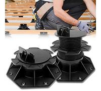 Froadp 60-140mm Plots Terrasse Réglable en Hauteur, Supports de Planche pour Dalles de Terrasse, Pieds PP Autonivelants, Palier de Poutre pour Revêtement de Sol Extérieur ou Plaques de Balcon (10)