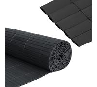 Froadp Brise-vue - 160 x 600 cm - Protection contre le vent - En PVC - Avec attaches de câble - Imitation bambou - Avec lamelles renforcées - Pour extérieur, jardin, terrasse - Anthracite