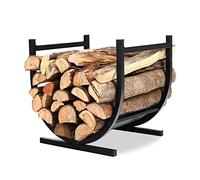 Froadp Étagère à bûches en métal 44 x 37 x 40 cm - Aide à l'empilage des bûches - Étagère extérieure en métal - Panier à bois de cheminée - Étagère à bois de chauffage pour intérieur et extérieur