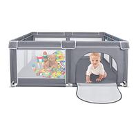 Froadp Parcs et Enclos pour Bébé Intérieur, Playpens Pliable pour Enfants, Barrière de Sécurité avec Filet Respirant et Base Antidérapante, Centre d'Activité Mobile Grille de Protection (180x150x68cm)