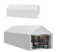 Froadp Rideau d'entrepôt, 4 x 8 m, tente à outils, chalet à outils et garage en un seul - abri résistant aux intempéries avec bâche en PE robuste et cadre en acier, idéal pour