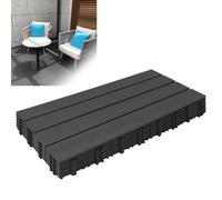 Froadp WPC Revêtement de sol Extérieur, 60x30cm Dalles de Terrasse Set, Carreaux de Jardin Imperméable avec Système de Drainage, Carrelage Clipsable Antidérapants pour Balcon(3m², Anthracite)