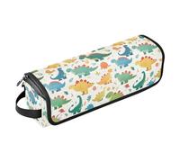 FRODOTGV Ensemble de dessin animé aquarelle dinosaures pour femmes, outils de cheveux, sac de voyage, organisateur d'accessoires de grande capacité avec tapis en fer pour lisseurs, sèche-cheveux