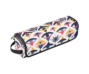 FRODOTGV Sac de voyage à pois et fleurs de camomille tendres pour femme, étui de transport imperméable et tapis résistant à la chaleur pour outils chauds, fers plats, volumateur de cheveux, Géométrie
