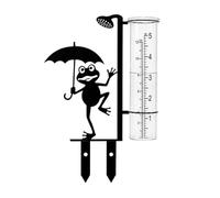 Frog-Shaped Rain Gauge - Decorative Iron Rain Collector | Frost-Resistant | Charming Frog Design, Durable Metal Construction, Accurate Rainfall Measurement, Frost-Proof & Weather-Resistant, Easy Mount