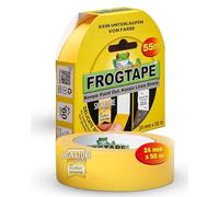 Frog Tape Delicate Ruban de Masquage Washi avec Technologie PaintBlock 24mm x 55m, Adhésif Peintre Jaune pour Surfaces Sensibles, Bords Ultra Nets, Retrait Sans Trace 60 Jours, Scotch Peinture