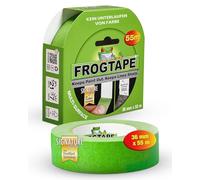 FrogTape Multi Surface Ruban de Masquage 36mm x 55m, Adhésif Peintre avec Technologie PaintBlock, Lignes Nettes, Enlèvement Sans Résidus, Scotch Peinture pour Bois Verre Métal, Vert
