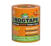 FrogTape ProGrade Lot de 3 rouleaux de ruban adhésif de peinture orange de 5,1 cm de large (4,8 cm x 48,4 m) à haute adhérence pour applications intérieures et extérieures, orange (105673)