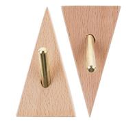 FROMCEO En bois à motifs triangulaires inversés, 2 pièces, avec accent en laiton, pour décoratif dans diverses pièces, crochet en cuivre