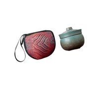 FROMCEO Ensemble de thé portable en céramique avec théière et tasse à thé miniature pour camping, randonnée, alpinisme, voyage
