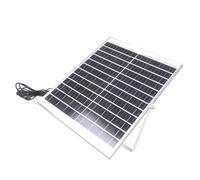 FROMCEO Panneau monocristallin, efficacité 12V 25W, Cadre en Aluminium, Sortie DC5.5x2.1mm pour caméras de sécurité, Ventilateur de Ventilation, caméra de sécurité
