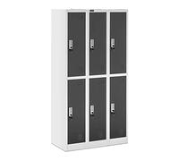 Fromm & Starck Armoire Vestiaire Métallique Casier À Casiers Métal À Clé Star_MCAB_15 (6 Casiers, Capacité 200 kg, Verrouillable, Tôle d'acier Laminée à Froid, 12 Clés)