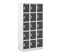 Fromm & Starck Armoire Vestiaire Métallique Casier À Casiers Métal Star_MCAB_17 (15 Casiers, Capacité 200 kg, Verrouillable, Tôle d'acier Laminée à Froid, 30 Clés)