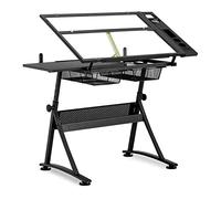 Fromm & Starck Table À Dessin Bureau Planche Table D’Architecte Architecte Inclinable Professionnelle Star_Desk_09 (Plateau 120 x 60 cm, 0-70°, Hauteur 90 cm, 2 Tiroirs, Tablettes)