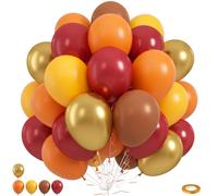 Froova Ballons d'automne de 30,5 cm, orange, jaune, marron, bordeaux et doré pour récolte d'automne, Thanksgiving, fête prénatale, décorations de fête d'anniversaire