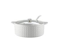 FROOWAN Soupière avec couvercle et louche, 2 L en céramique avec couvercle en verre, bols à soupe avec double poignée, en porcelaine, blanc, passe au micro-ondes et au lave-vaisselle