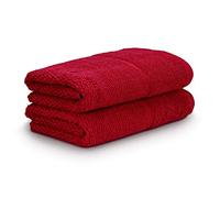 Frottana Lot de 2 Serviettes de Toilette perlées 50 x 100 cm 100% Coton Rubis