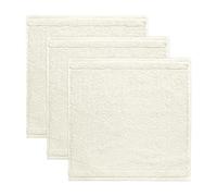 Frottana Lot de 3 Serviettes à Savon en Perles 30 x 30 cm 100% Coton Ivoire