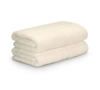 Frottana Pearl Lot de 2 Serviettes de Toilette 100% Coton Ivoire 50 x 100 cm