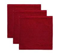 Frottana Pearl Lot de 3 Serviettes de Savon 100% Coton Ruby 30 x 30 cm