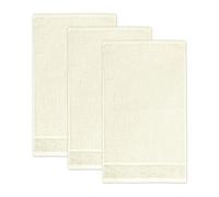 Frottana Pearl Lot de 3 Serviettes d'invité 100% Coton Ivoire 30 x 50 cm