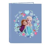 FROZEN Classeur à feuilles 4 anneaux, idéal pour enfants de différents âges, confortable et polyvalent, qualité et résistance, 26,5 x 33 cm