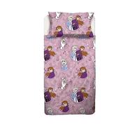 Frozen Drap de lit carré et demie, Drap Plat, Drap Plat, taie d'oreiller, Rose, Disney, 100% Coton, Produit Officiel