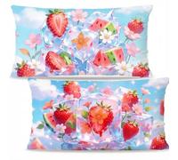 Fruit Lot de 2 Housses de Coussin Velours Coussin 40x70cm F-1386