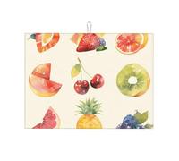 Fruit Nine Grand tapis de séchage à vaisselle carré 45,7 x 61 cm, super absorbant et lavable en machine