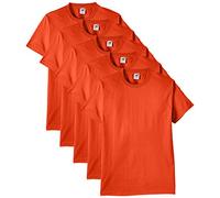 Fruit of the Loom - 61-212 - T-shirt (Lot de 5) - Homme - Orange - Taille: M