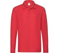 Fruit of the Loom 63-310-0 | Polo manches longues premium pour homme - couleur : rouge - taille : M