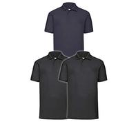 Fruit of the Loom Lot de 3 polos premium pour homme M L XL 2XL 3XL + 1 bloc-notes acheté avec des ensembles de couleurs, XXL