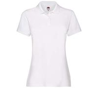 Fruit of the Loom Polo à manches courtes pour femme 65 % polyester/35 % coton - Blanc - XXL