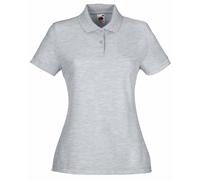 Fruit of the Loom Polo à manches courtes pour femme 65 % polyester/35 % coton - Gris - Medium