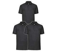 Fruit of The Loom Polo pour Homme, Noir, L