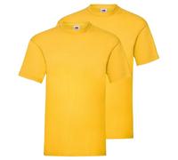 Fruit of the Loom Valueweight Lot de 5 t-shirts pour homme, Jaune tournesol + sac en tissu Myshirt gratuit, L