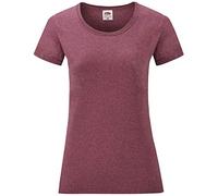 Fruit of the Loom Valueweight T T-shirt pour femme Bordeaux chiné Taille XL, Bourgogne chiné, XL