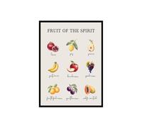 Fruit of the Spirit Scripture Print Religious Wall Decor for Kids Bedroom Nursery Playroom Christian Classroom Art Gift(Framed,16x24inch(40x60cm))
