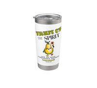 Fruit of the Spirit Verse de la Bible chrétienne mignonne poire et fleur Gobelet isotherme en acier inoxydable double paroi