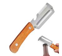 Fruit Peeler Tool, Stainless Steel Blade, Wooden Handle Design Multifunctional Cutter, for Carrots Apples Potatoes Pumpkins Papayas Kitchen Home Indoor Cooking Use 7.48 * 1.46in