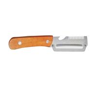 Fruit Peeler Tool - Stainless Steel Cutter, 7.48 Inches Skin Removal with Edge, Ergonomic Wooden, Utility Blade, Food Preparation Gadget for Vegetable Fruit Kitchen Home Meal Efficient Peeling