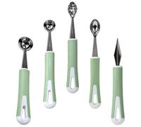 Fruits Scooper et Baller | 5 Pièces Équipement de Cuisine de Précision,Cuillère Boule de Coupe de Fruits en Acier Inoxydable | pour Melon Cantaloupe Avocat Débutants Amoureux
