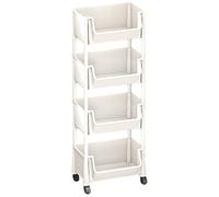Fruusv Adjustable Rolling Organizer, Lightweight Rolling Cart, Utility Cart for Home, Portable Storage Cart, Stylish Multi-Purpose Cart, Rolling Book Cart, Easy-Move Organizer Cart