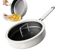 Frying Pans Nonstick, Cooking Pan with Lid, Titanium Ceramic Coated Skillet, Sturdy Kitchen Cookware Pot for induction, Electric Stove, Oven and Meal Prep Tools