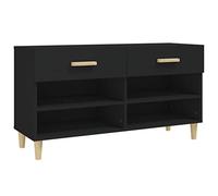 fsahslih Armoire à chaussures noire 102 x 35 x 35 cm Commode couloir en bois